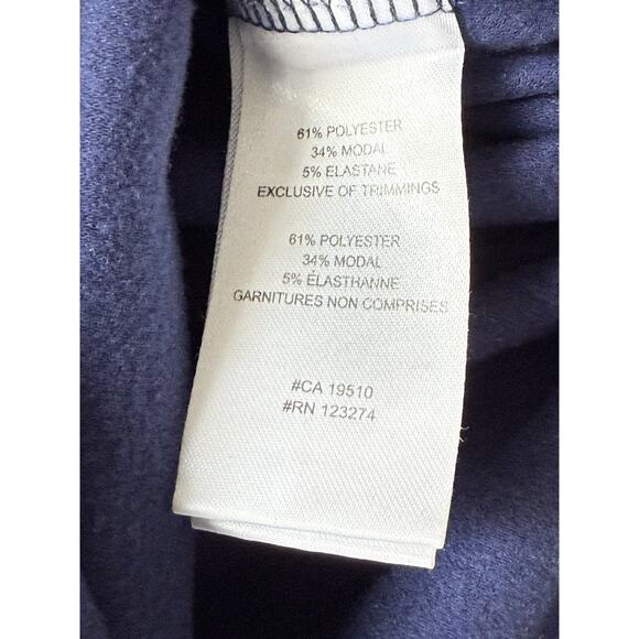 LOLE Womens Tunic Dress Calm stretch shawl collar V-neck fleece lined top L Navy - Picture 5 of 8